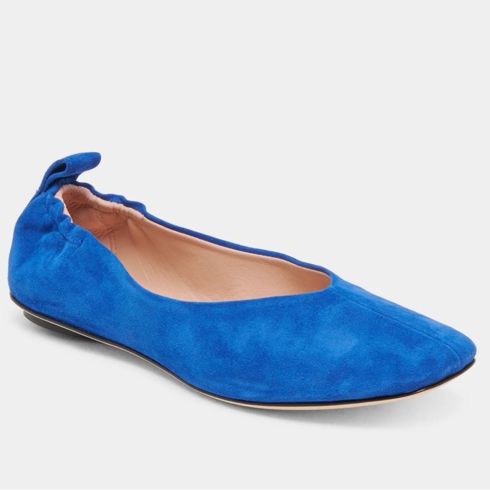 Dolce Vita Cobalt Suede Square-Toe Ballet Flat